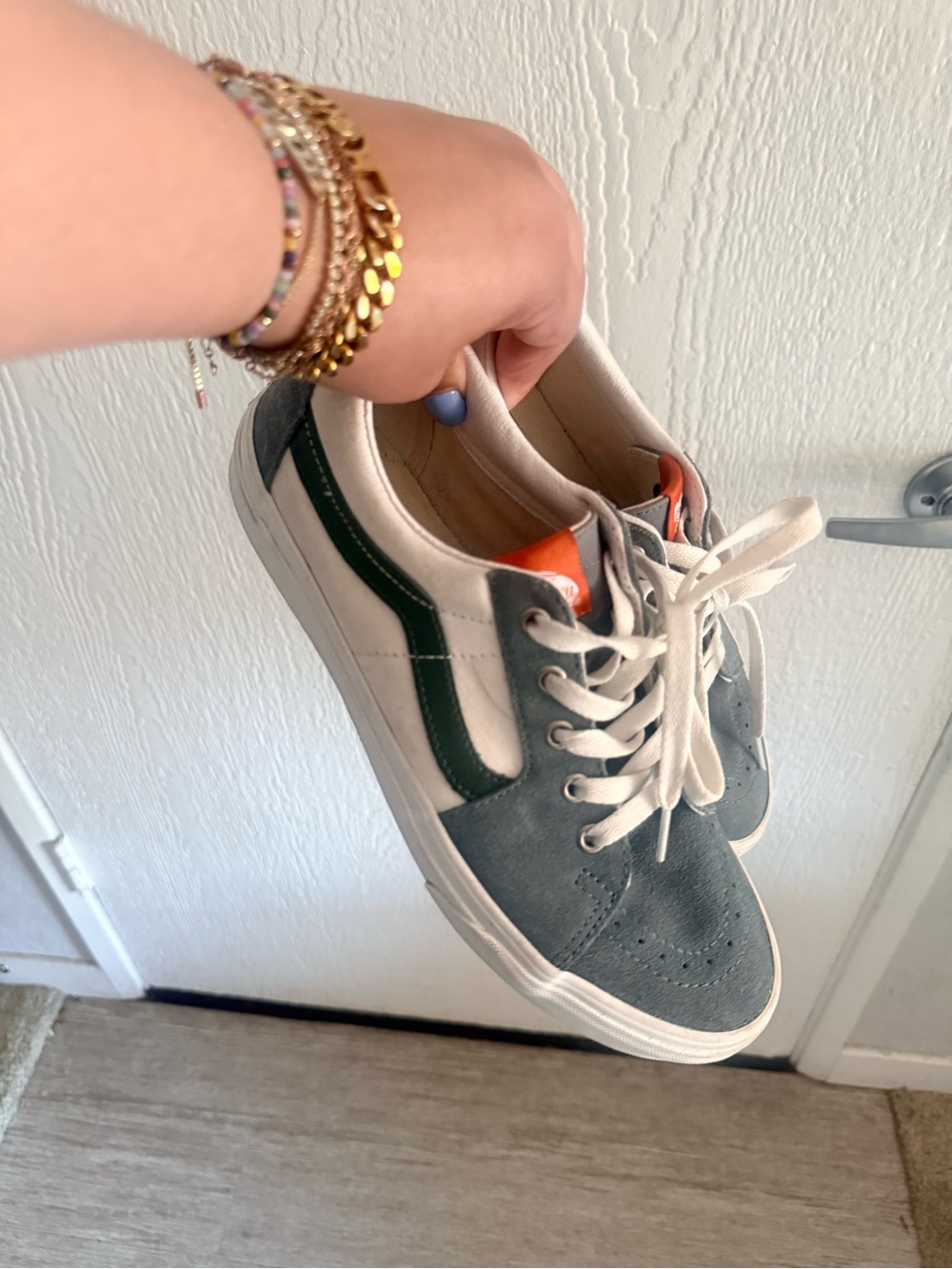 Vans Classic Sneakers in Slate Blue, White & Green
